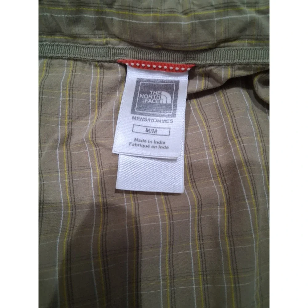 The North Face Mens Tan Yellow Plaid Short Sleeve Button Down Shirt Size Medium